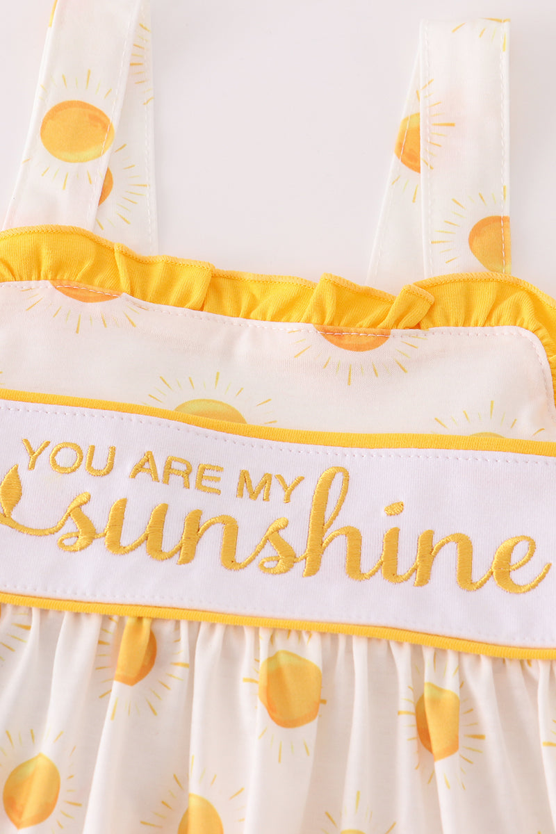 Abby & Evie
Yellow you are my sunshine embroidery girl set