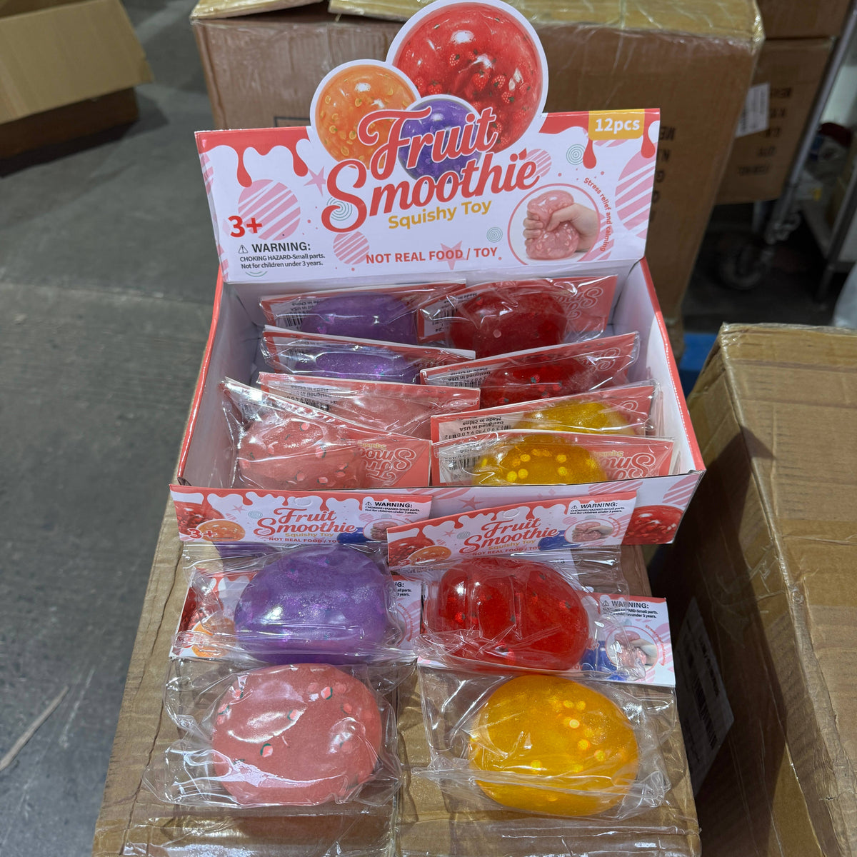 Mixed Fruit Icy Slushy Ball w/ Charms Squishy