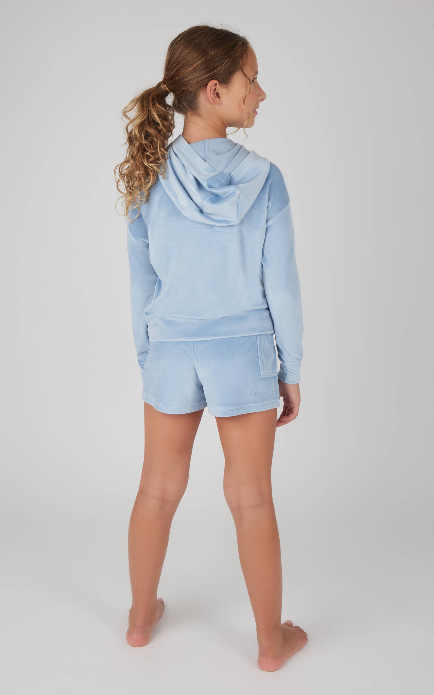Tween Girls Velour Hoodie and Cargo Shorts - 2 PC SET