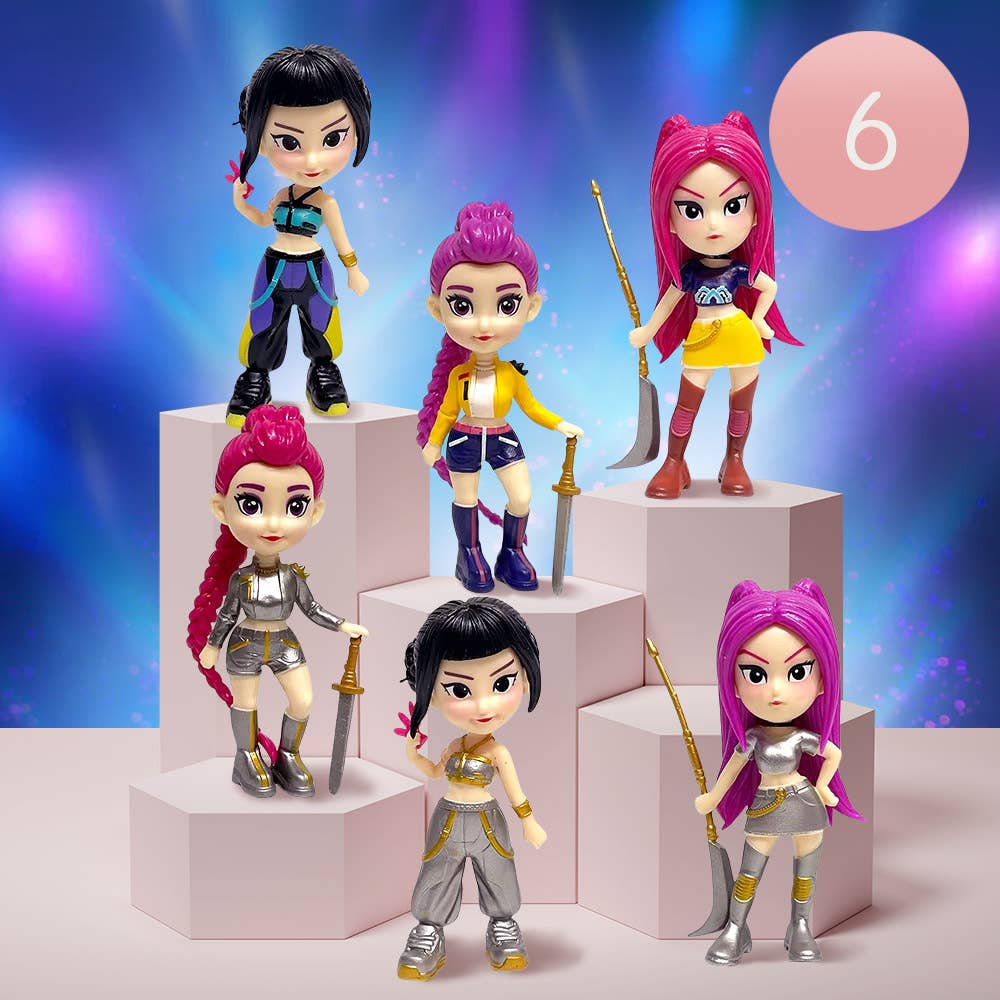 Kpop Demon Hunters Huntrix Figure Keychain Blind Box and Trading Card