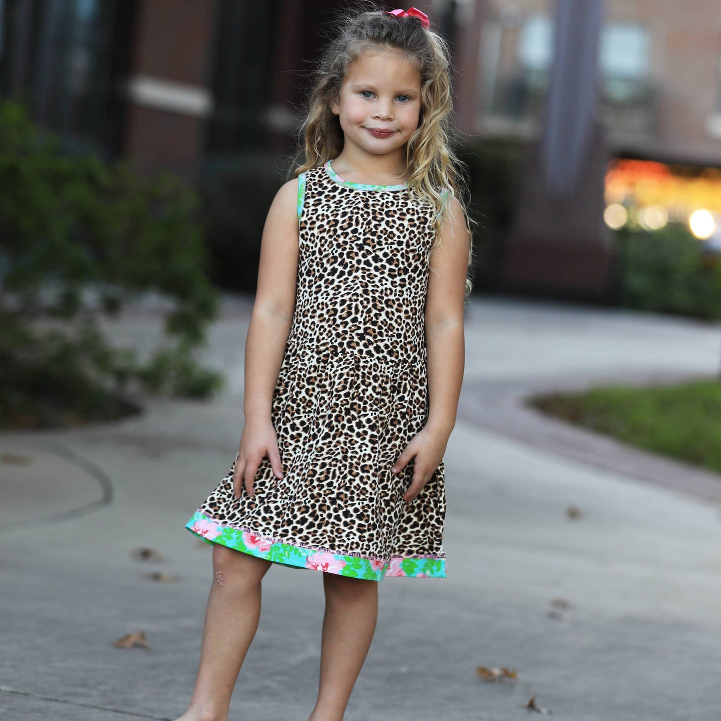 Leopard Floral Swing Dress