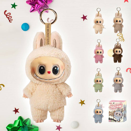 Labubu Monster Doll Keychain Exciting Macaron Blind Box