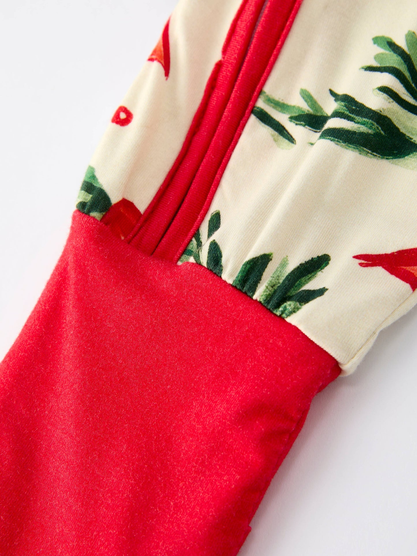 Christmas Bow and Holly Print Pajama Girls Romper