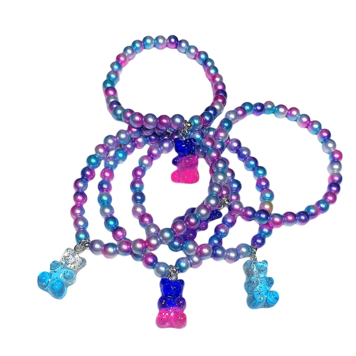 Sparkling Variegated Gummy Bear Charm Stack