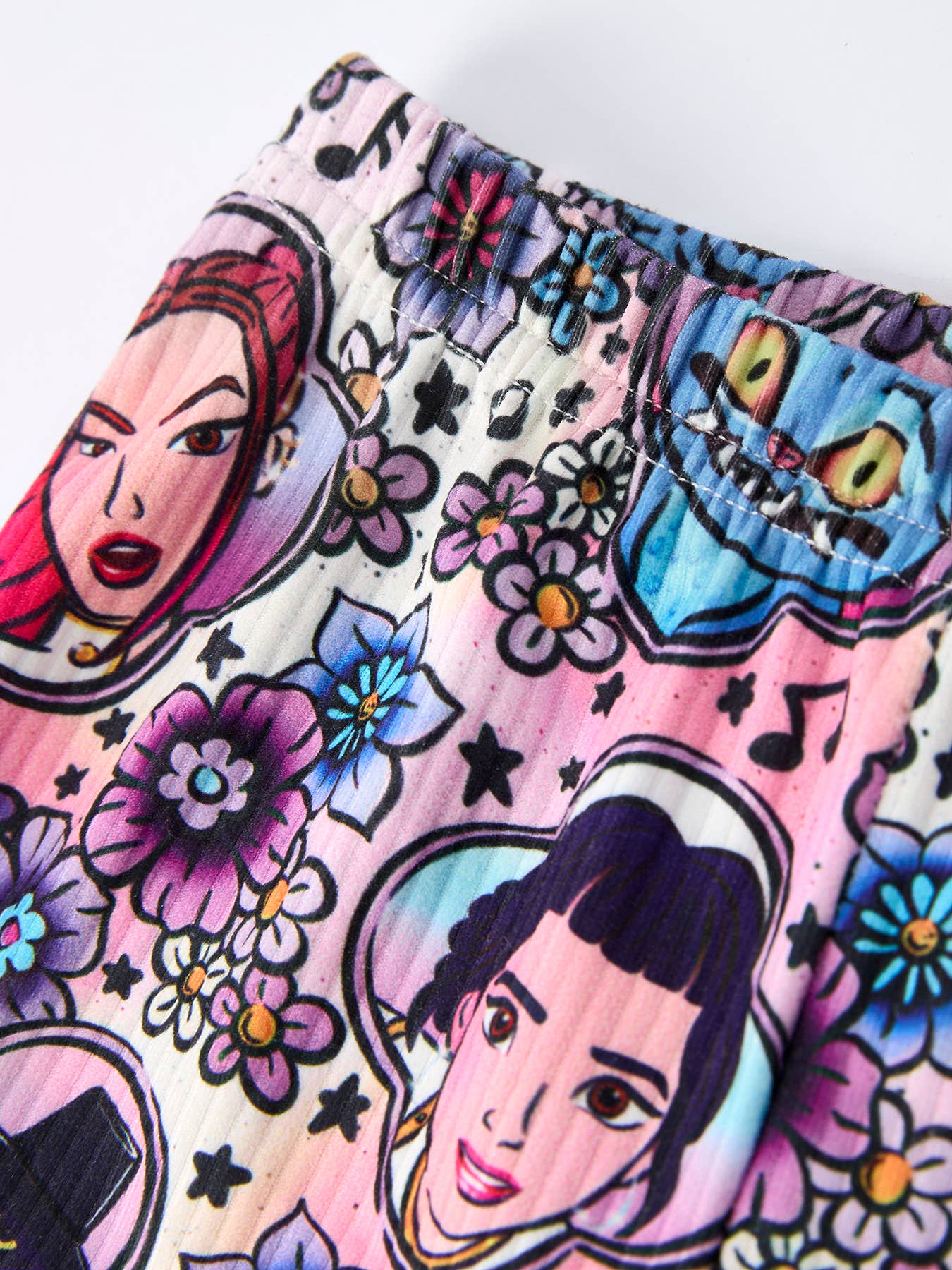 Girls Character Space Print Flare Outfit