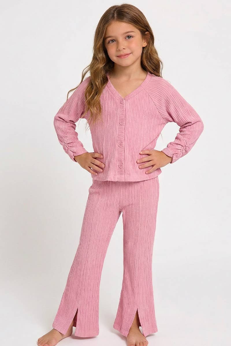 Girls 2 pc Crinkle Plisse Pant Set