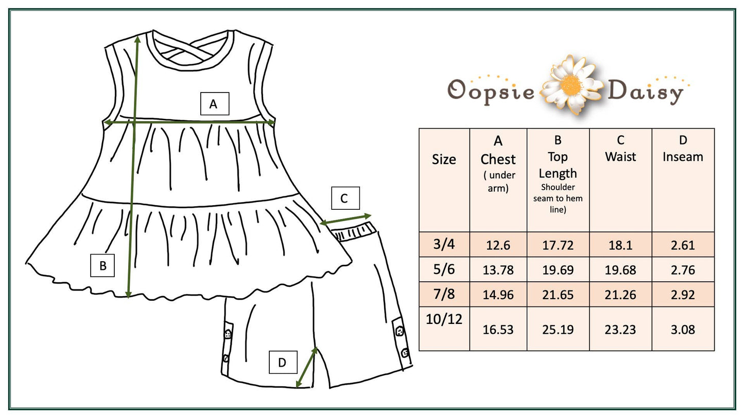 Sage & Rust Retro Flower Spring Summer Short Set