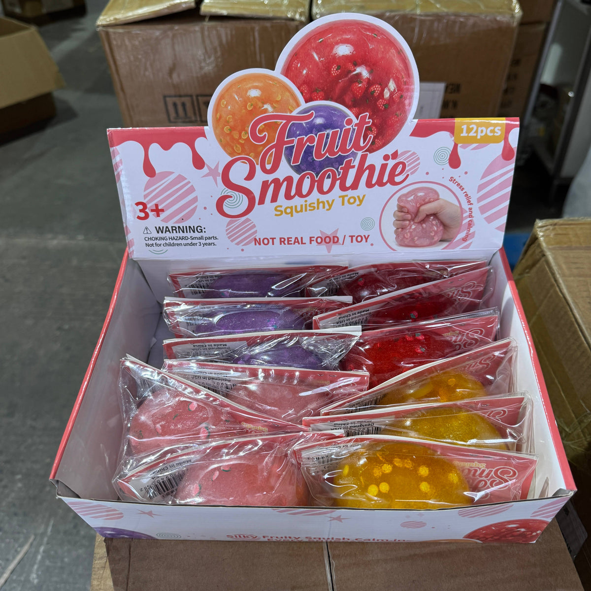 Mixed Fruit Icy Slushy Ball w/ Charms Squishy