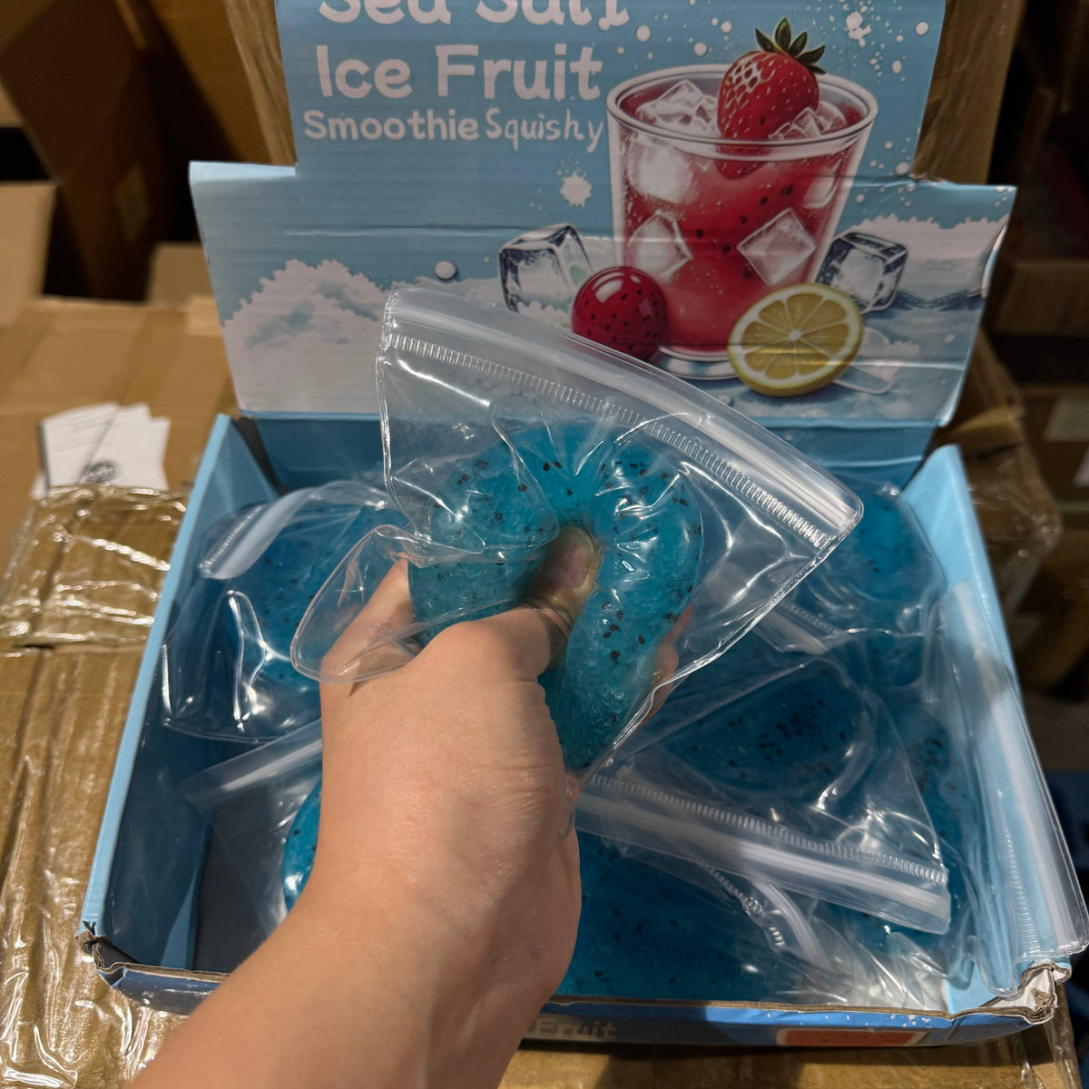Blue Raspberry Fruit Icy Slushy Ball Squishy