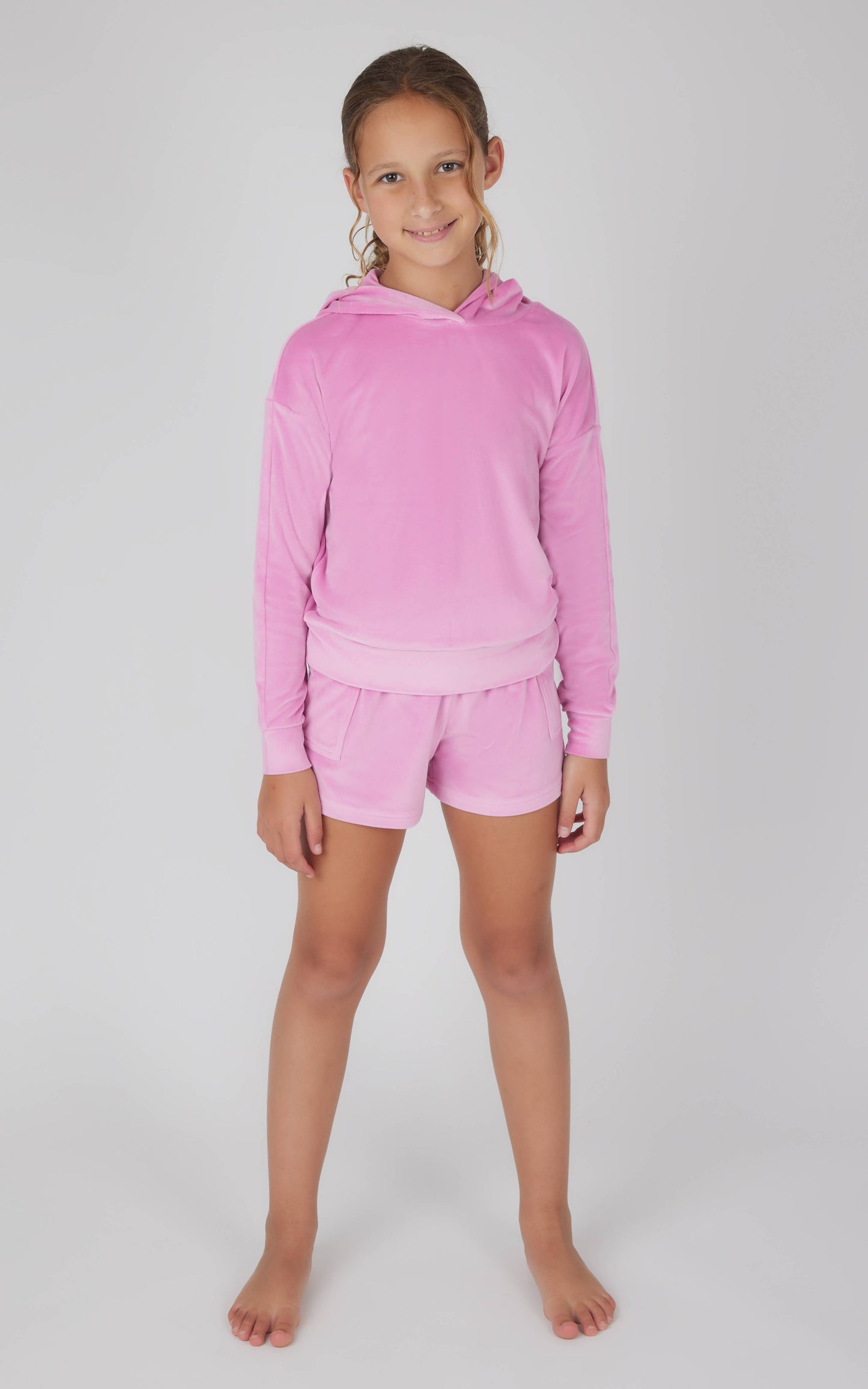 Tween Girls Velour Hoodie and Cargo Shorts - 2 PC SET