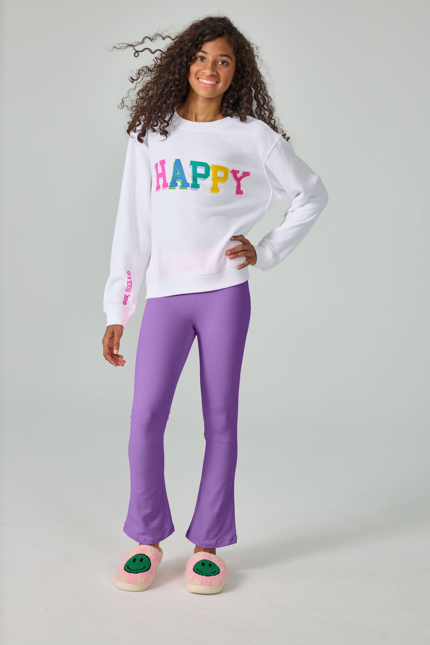 Vivid Violet Flare Leggings- LARGE
