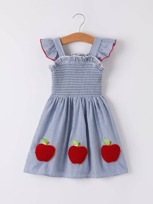 BACK TO SCHOOL Apple Applique Girls Dress