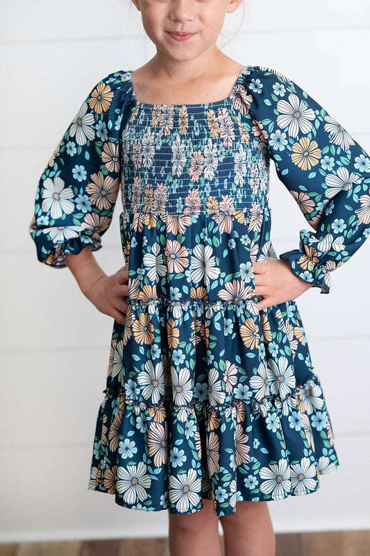 Girls Grace Floral Mommy & Me Matching 3 Tiered Dress