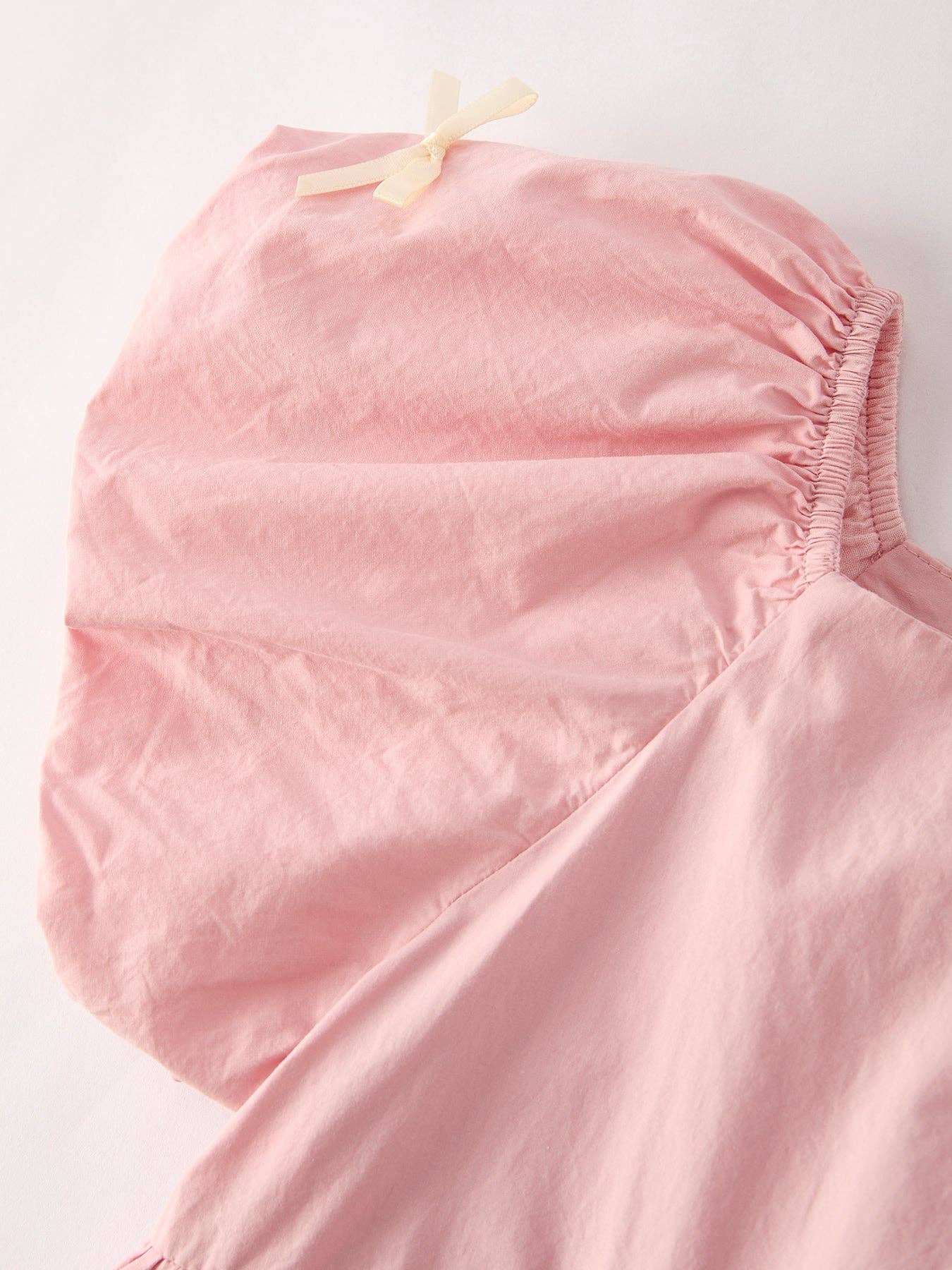 (ETA 3/14/26 Light Pink Puff Sleeve Bow Dress