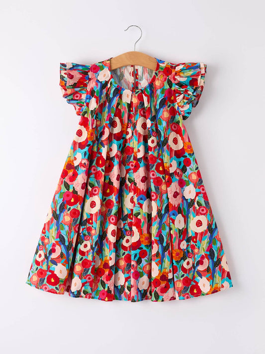 Summer Fun: Colorful Floral Red Dress