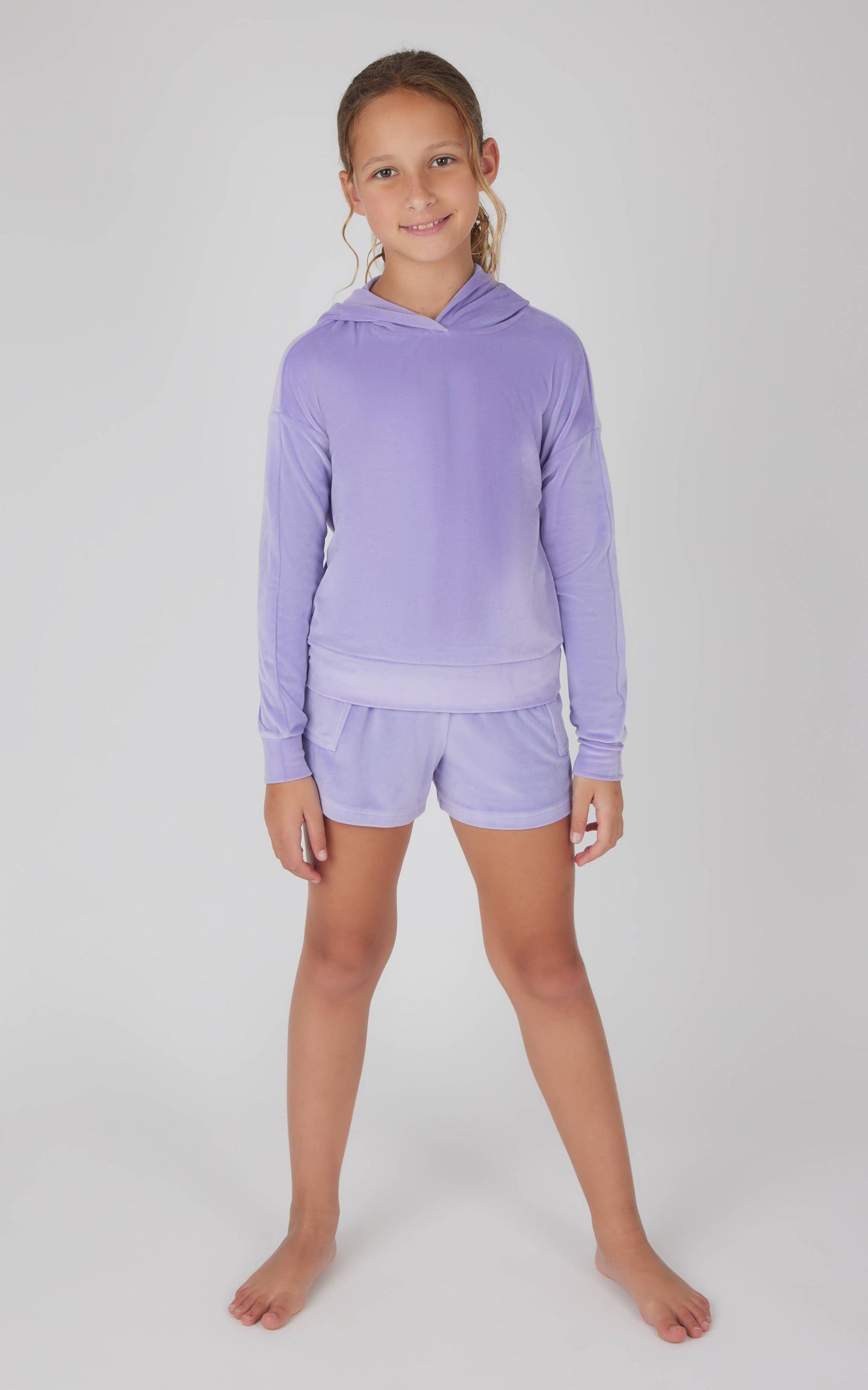 Tween Girls Velour Hoodie and Cargo Shorts - 2 PC SET