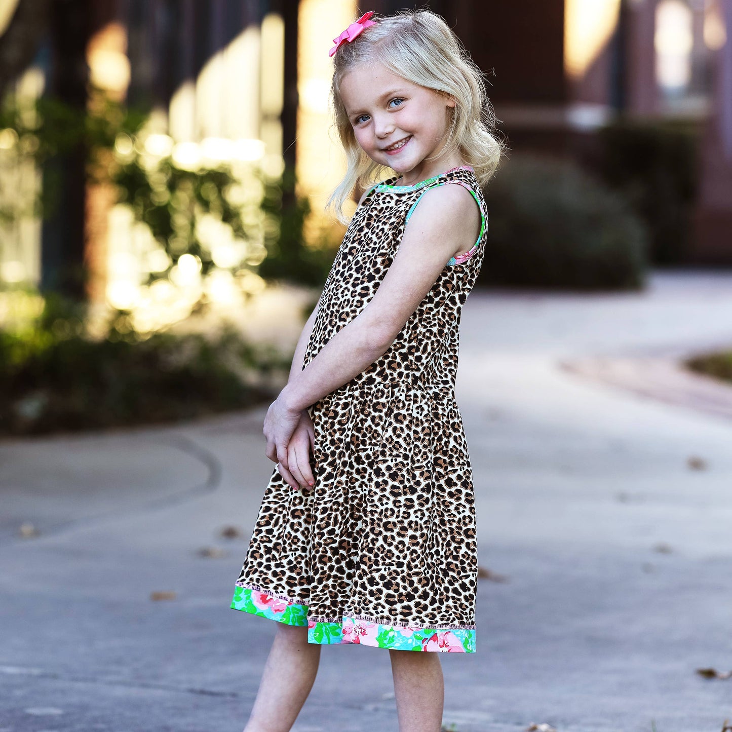Leopard Floral Swing Dress