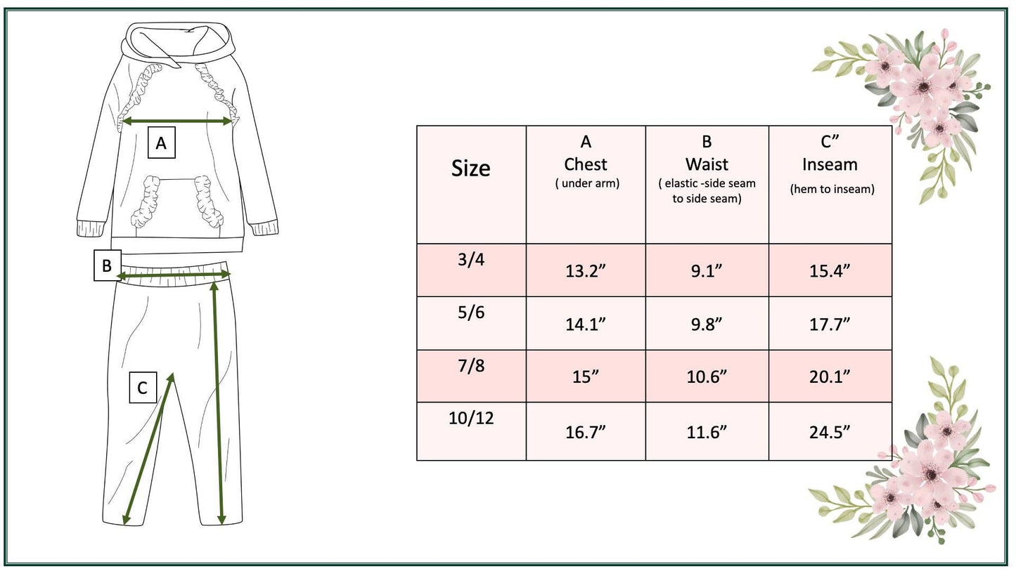 Blush Ruffle Hoodie & Holly Check Pant Set