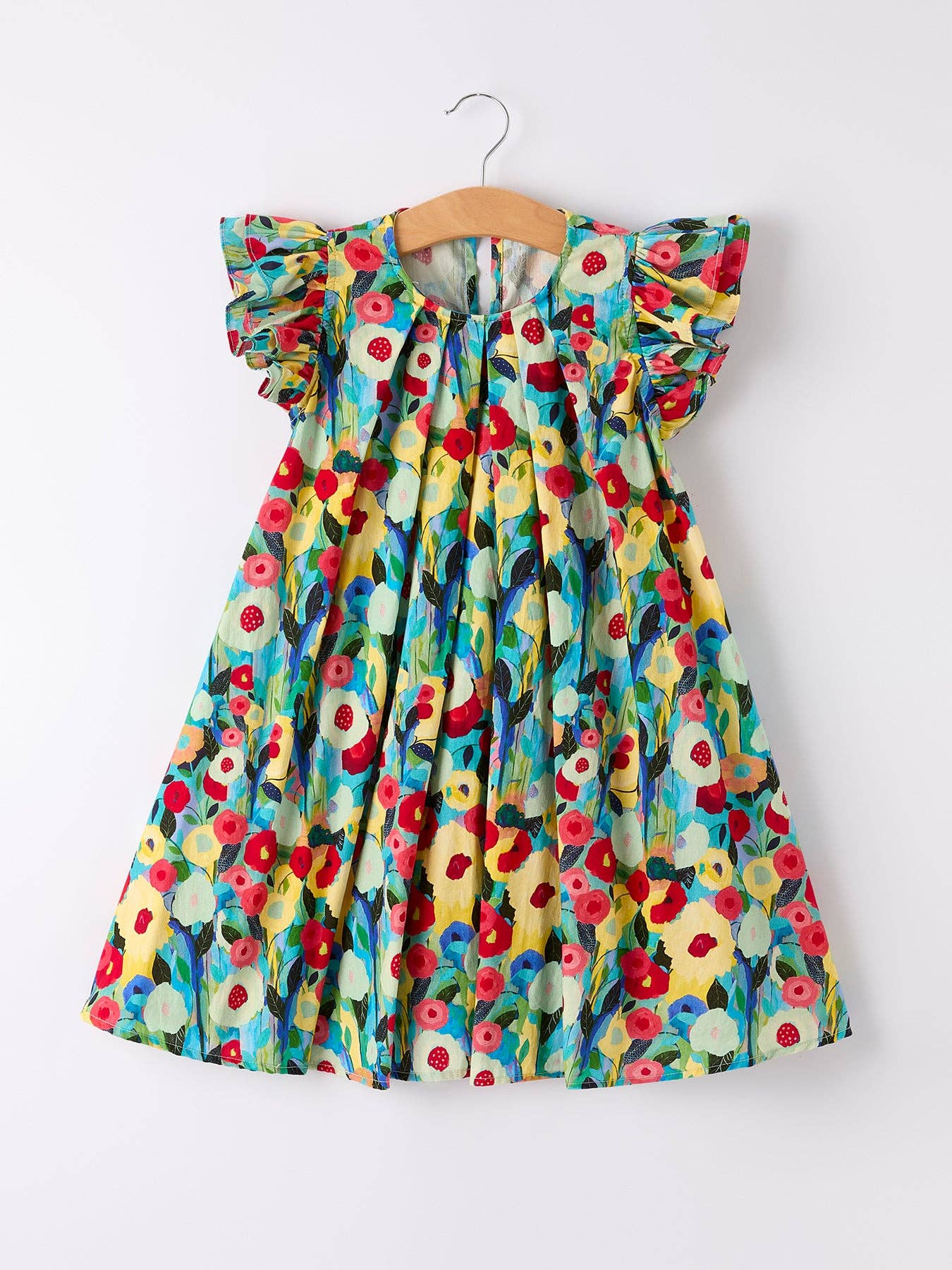 (ETA 3/14/26)Summer Fun: Colorful Floral Dark Green Dress
