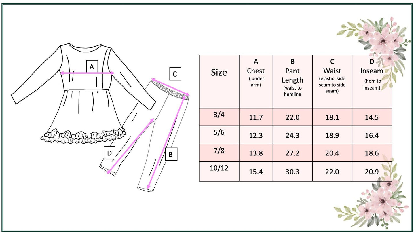 Snowman Lace Ruffle Pocket Winter Holiday Pant Set