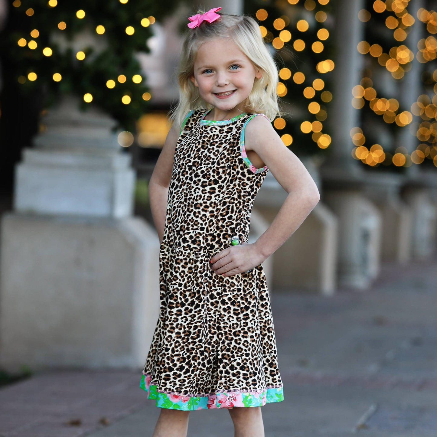 Leopard Floral Swing Dress