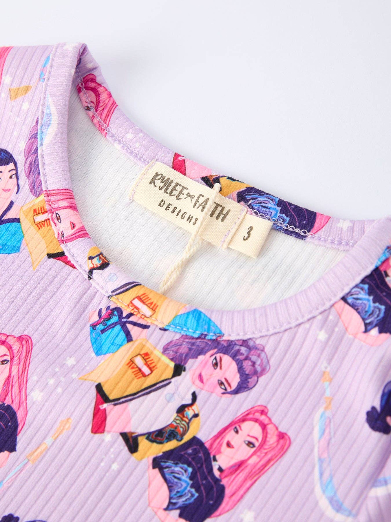 Girls Purple Character Print Long Sleeve Set