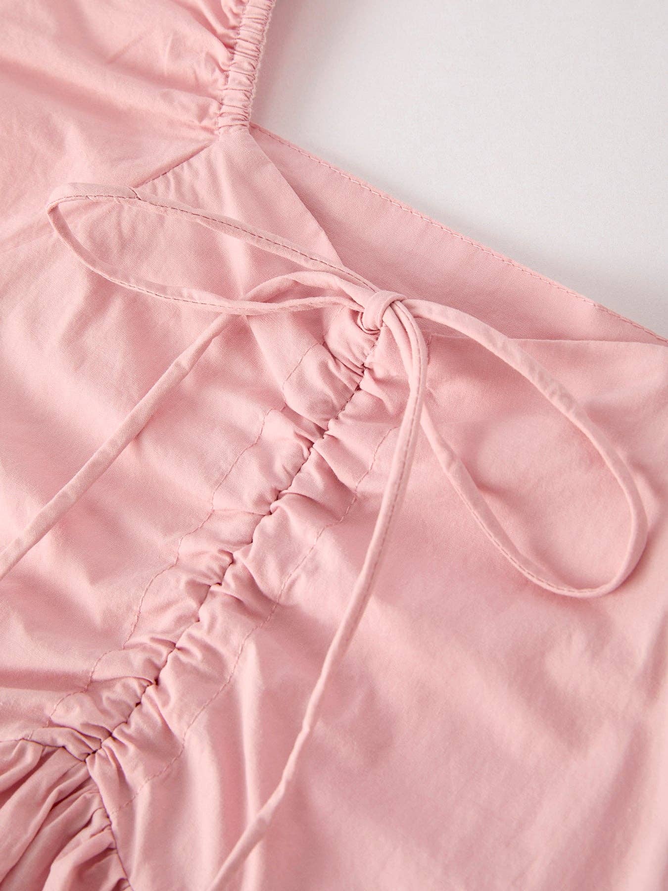 (ETA 3/14/26 Light Pink Puff Sleeve Bow Dress