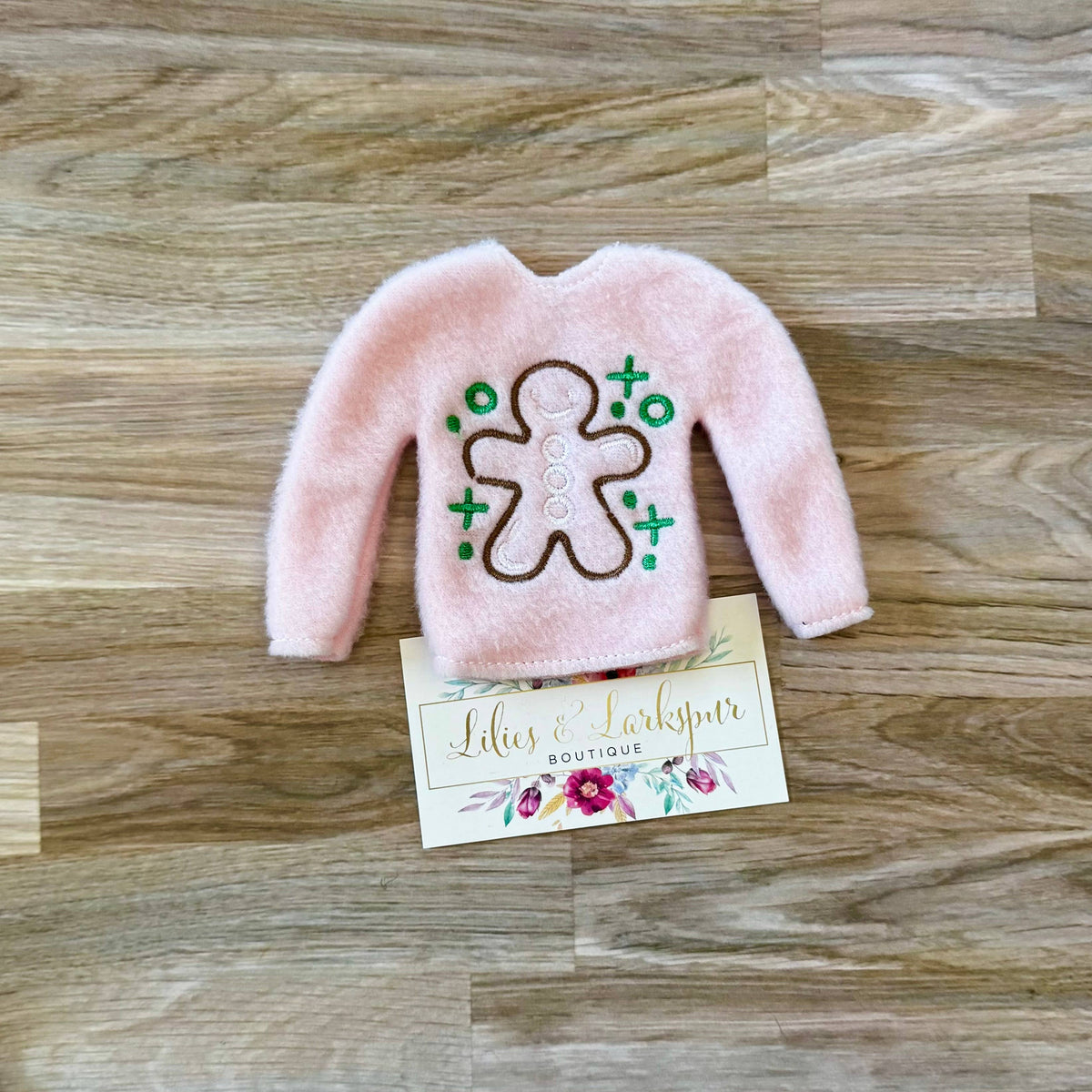 Gingerbread Cookie Elf Sweater - Pink