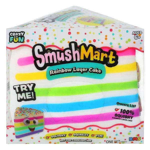 (ETA 11/16/26) RMS® SmushMart™ Giant Rainbow Cake Slice Squishy 1pc
