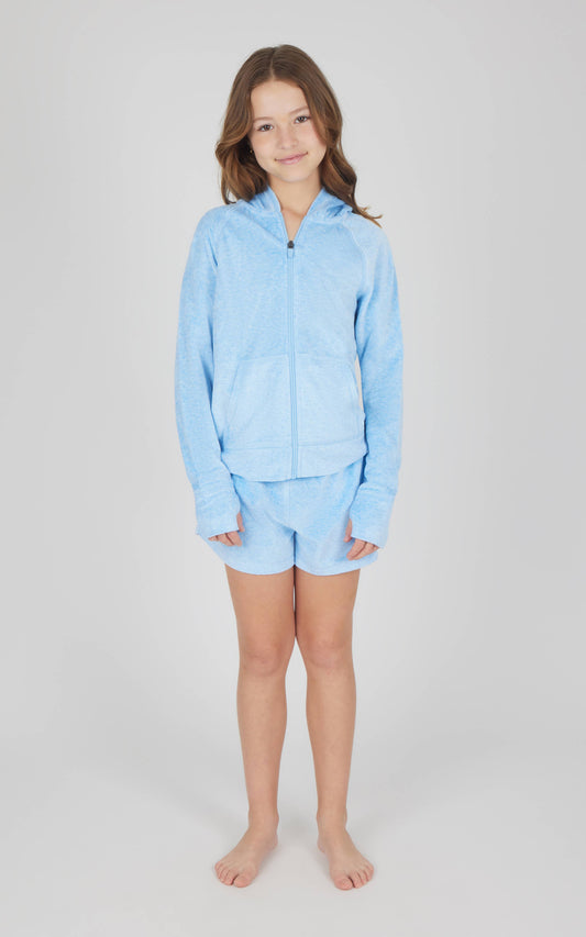 Tween Girls Velour Hoodie Jacket and Short Set