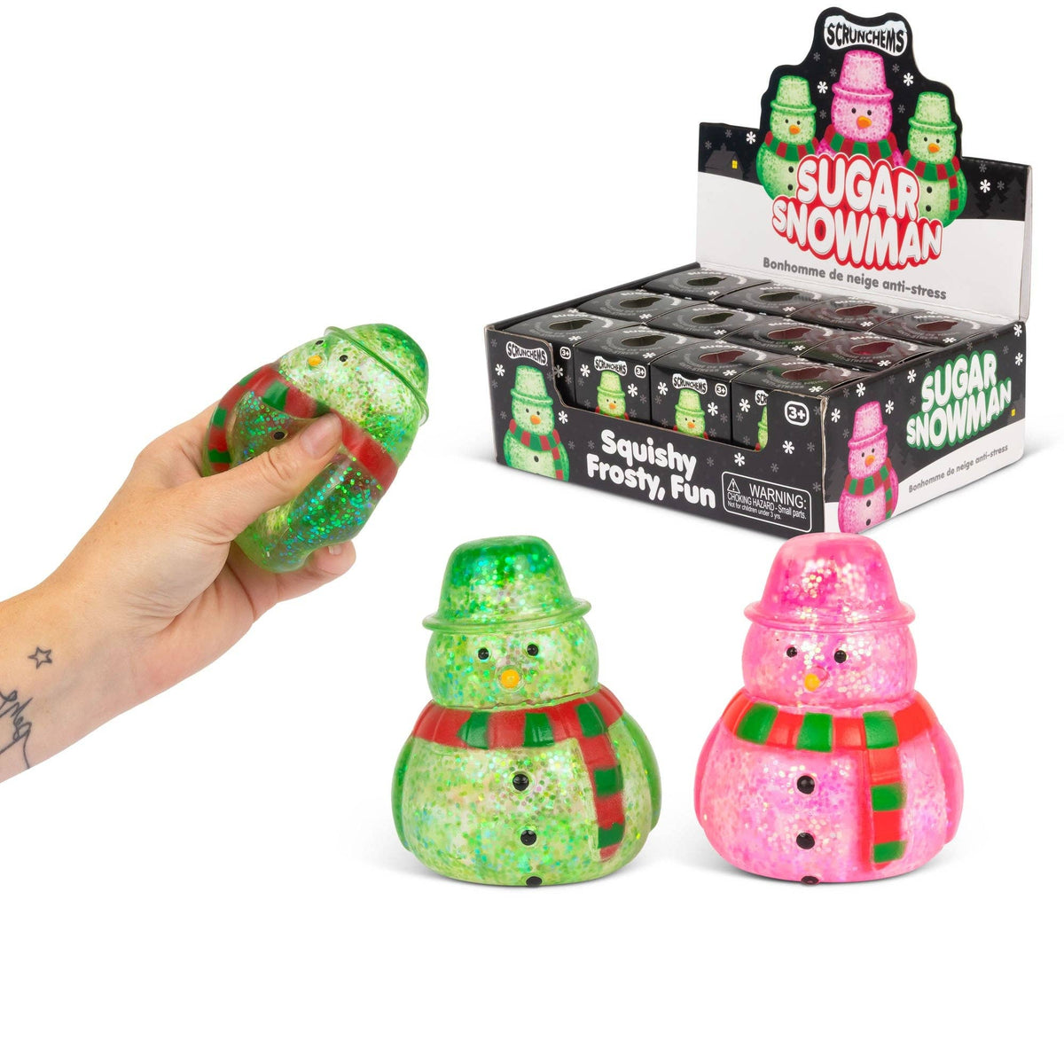 (ETA 10/26/26) Scrunchems Sugar Snowman Squishy Fidget Toy (1pc) Color Ships Assorted