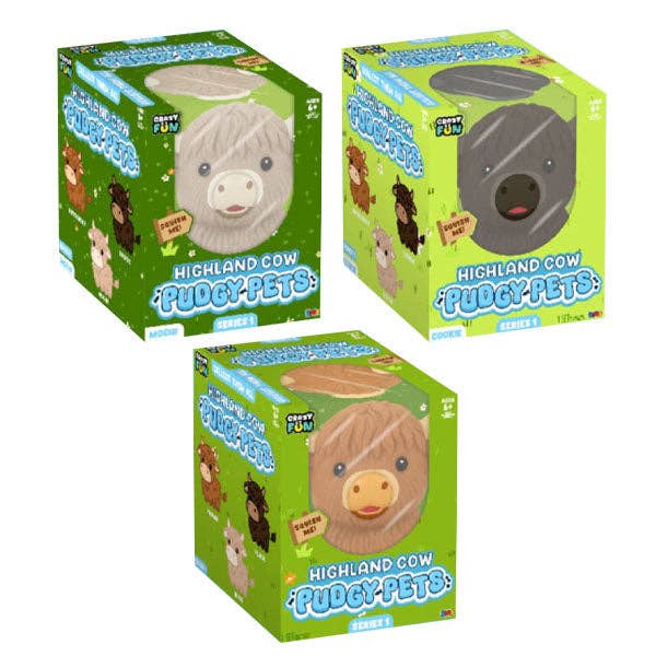 ETA 11/23/26 RMS® Crazy Fun™ Highland Cow Pudgy Pets Squishy S1