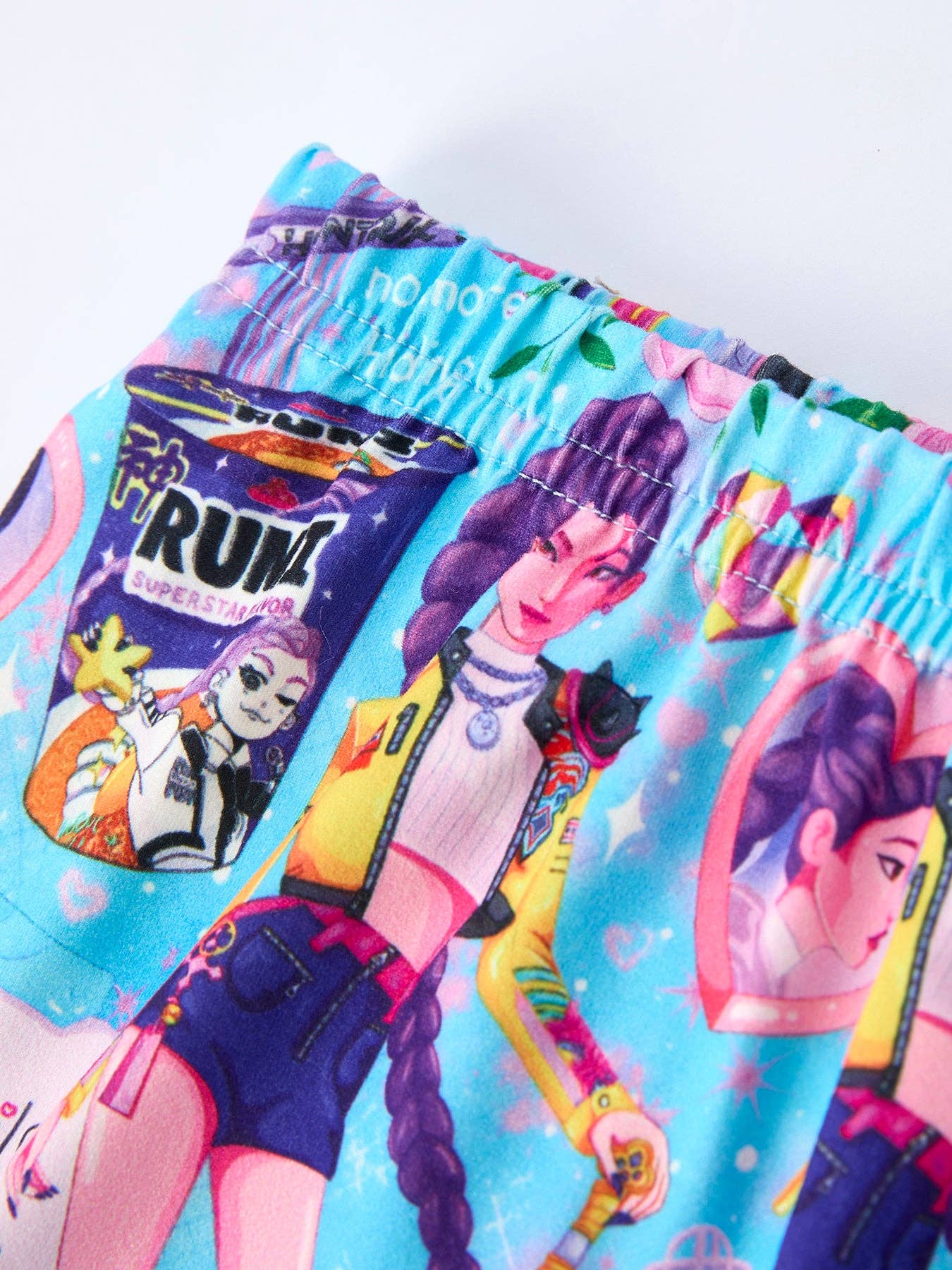 (ETA 3/12/26) Blue Girl Print Top And Ruffle Shorts Set