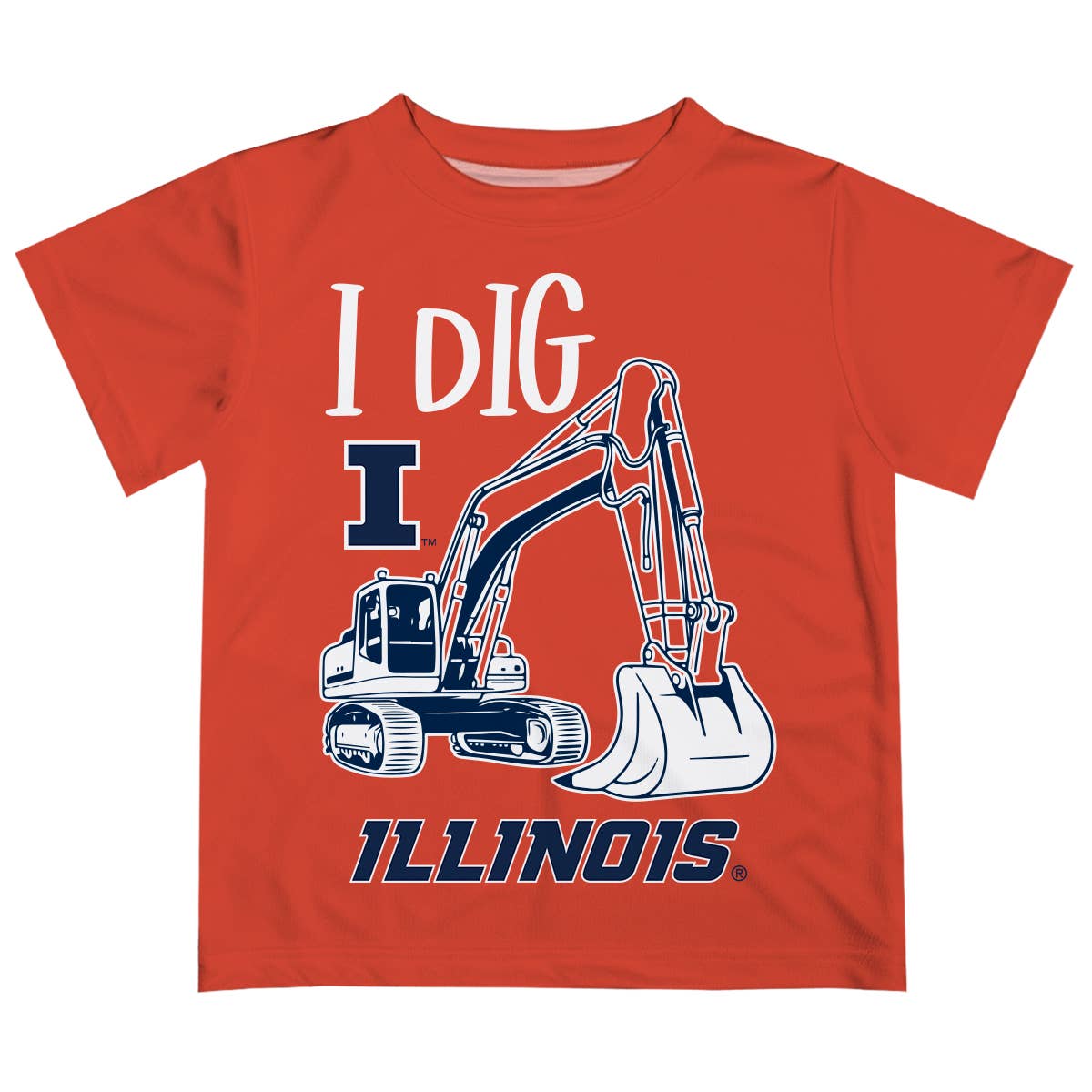 Illinois Fighting Illini Excavator Boys Orange T-Shirt
