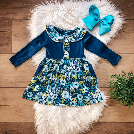 Navy & White Dress by Wellie Kate