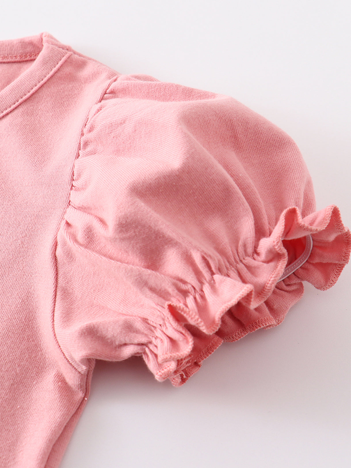 Dusty Pink Rabbit Applique Ruffle Pants Set