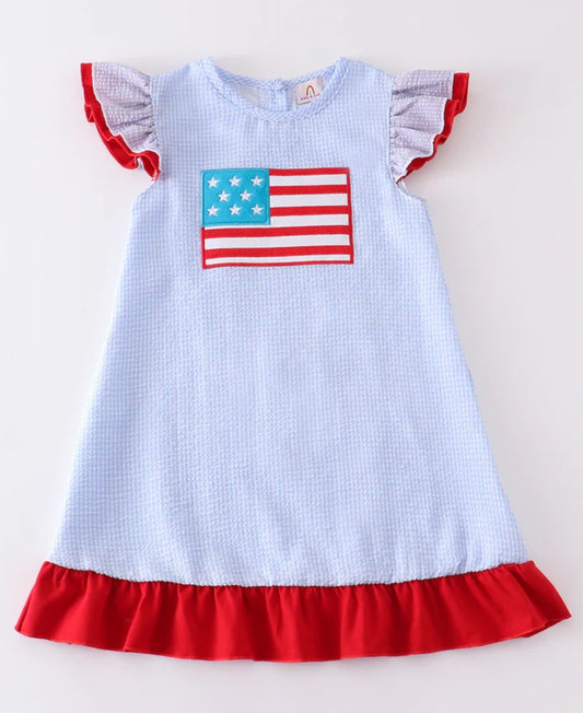 Abby & Evie
Patriotic flag applique dress