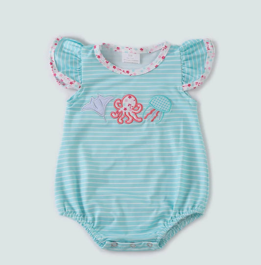 Mint marine embroidery girl bubble