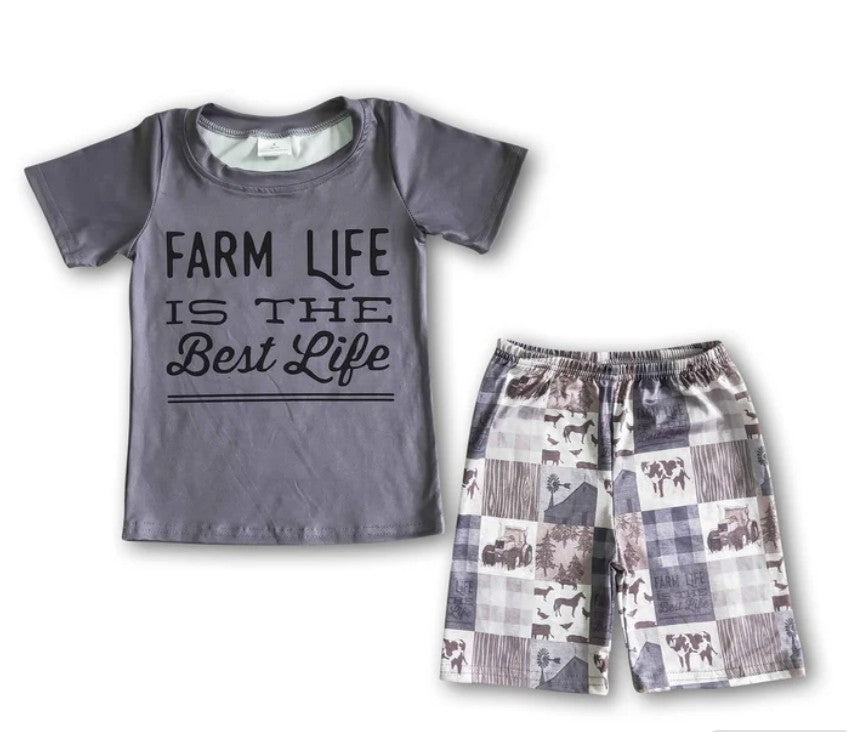 Farm life is the best life boy clothing set