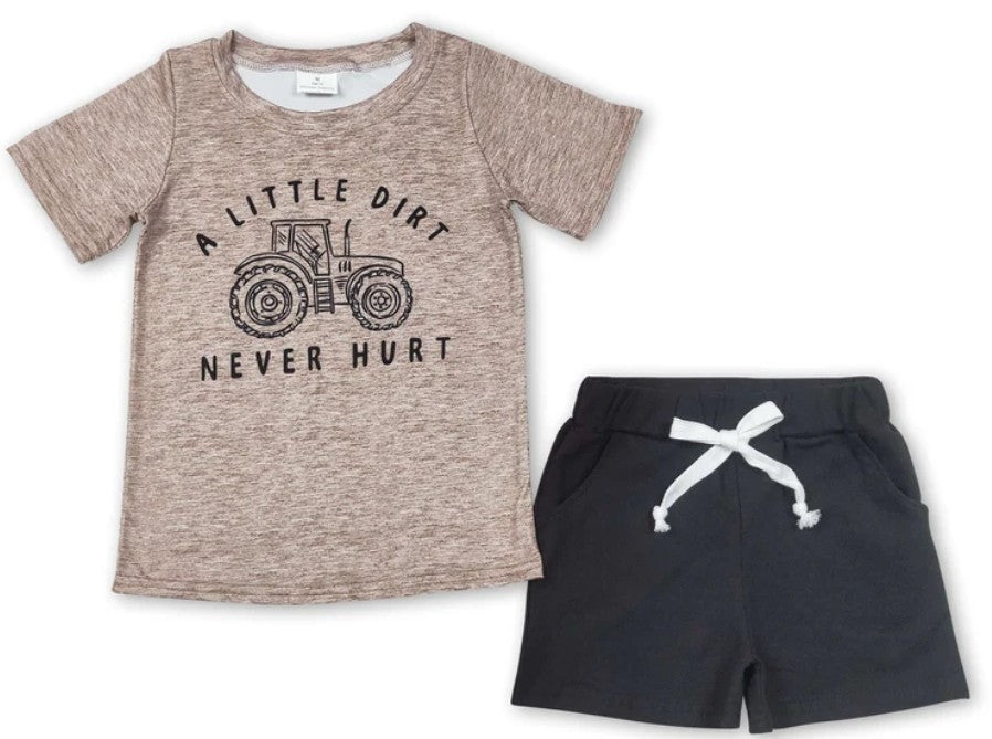 A little dirt never hurt tractor boys summer outfits