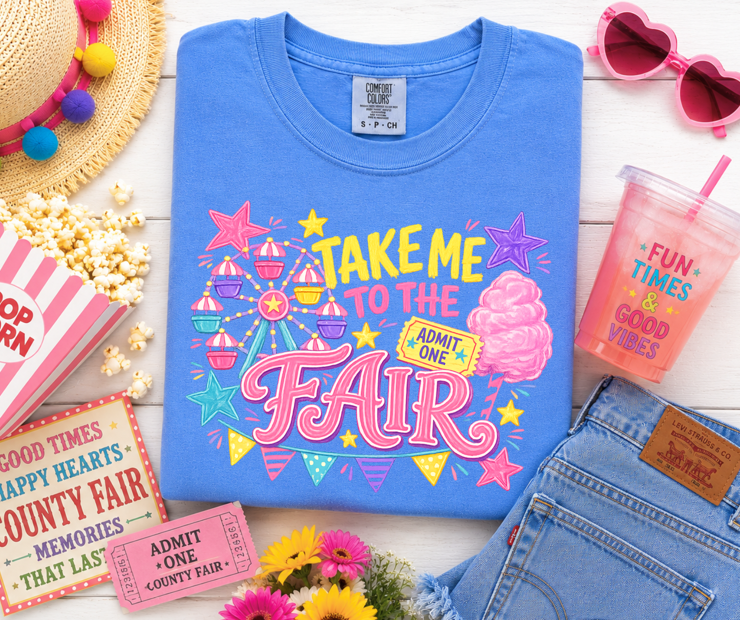 Take Me To the Fair Blue Tee