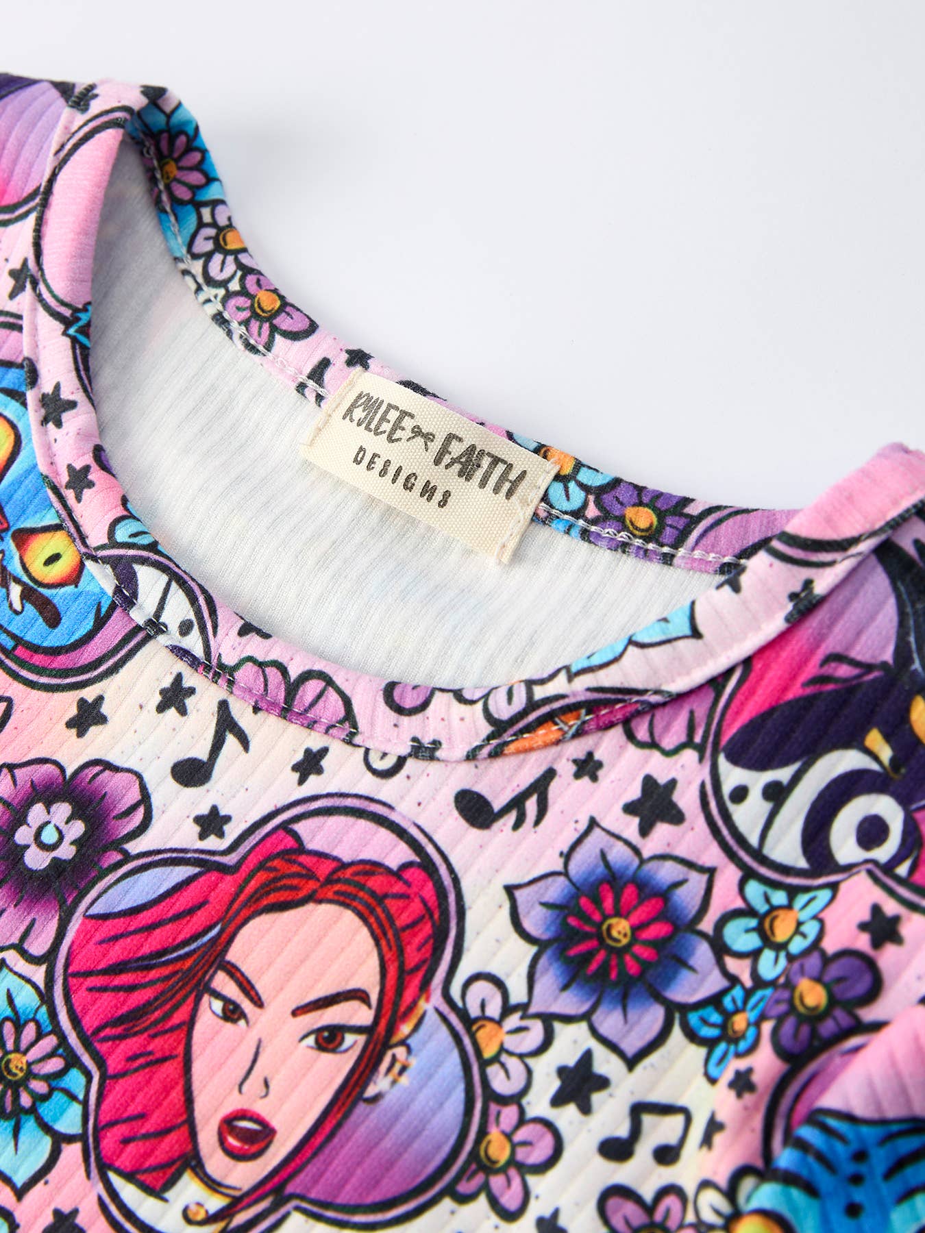 Girls Character Space Print Flare Outfit