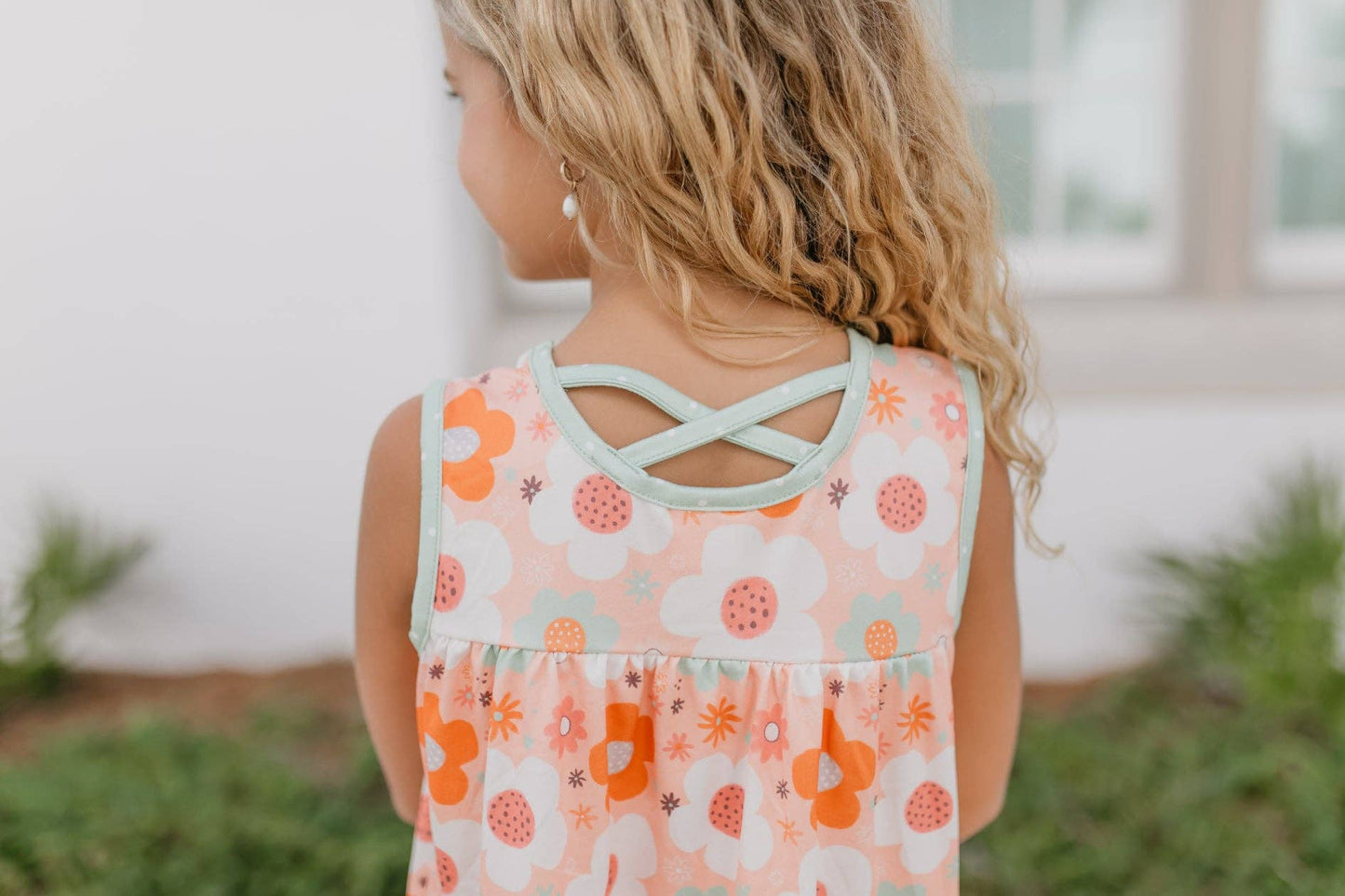 Sage & Rust Retro Flower Spring Summer Short Set