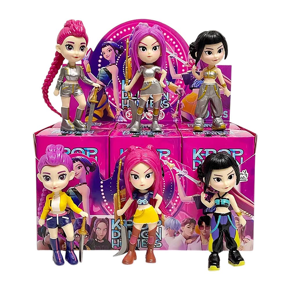 Kpop Demon Hunters Huntrix Figure Keychain Blind Box and Trading Card