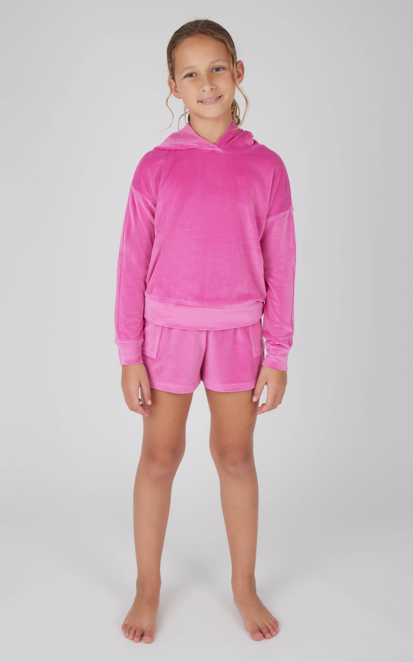 Tween Girls Velour Hoodie and Cargo Shorts - 2 PC SET