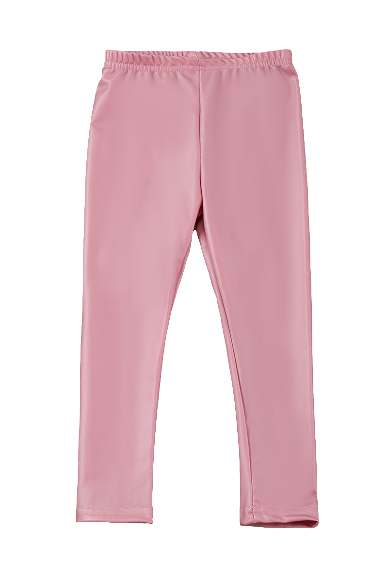 PINK FAUX LEATHER LEGGINGS