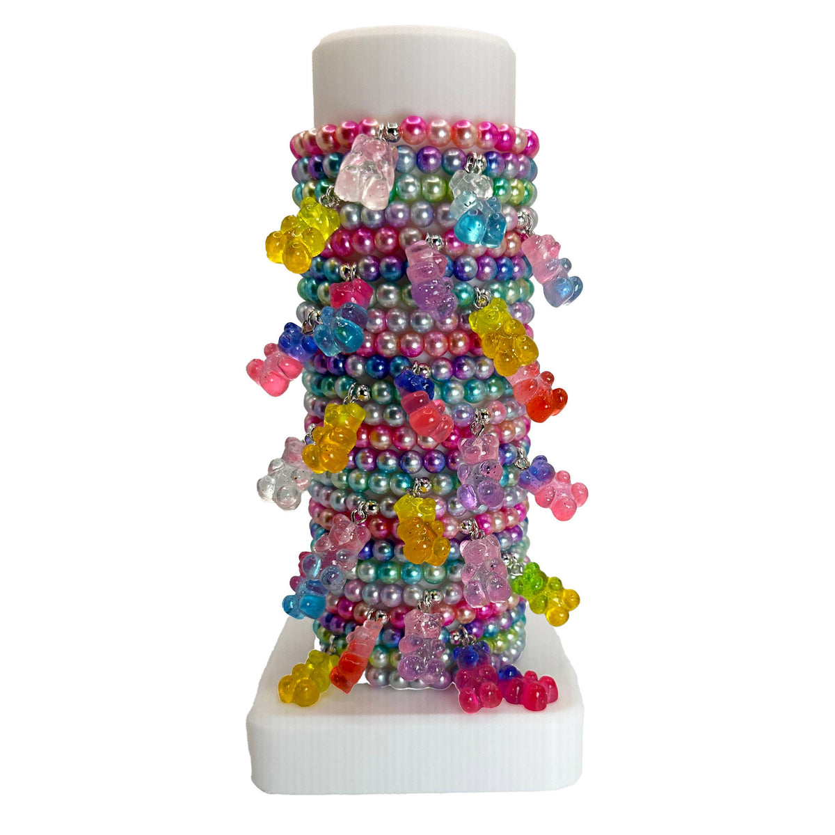 Sparkling Variegated Gummy Bear Charm Stack