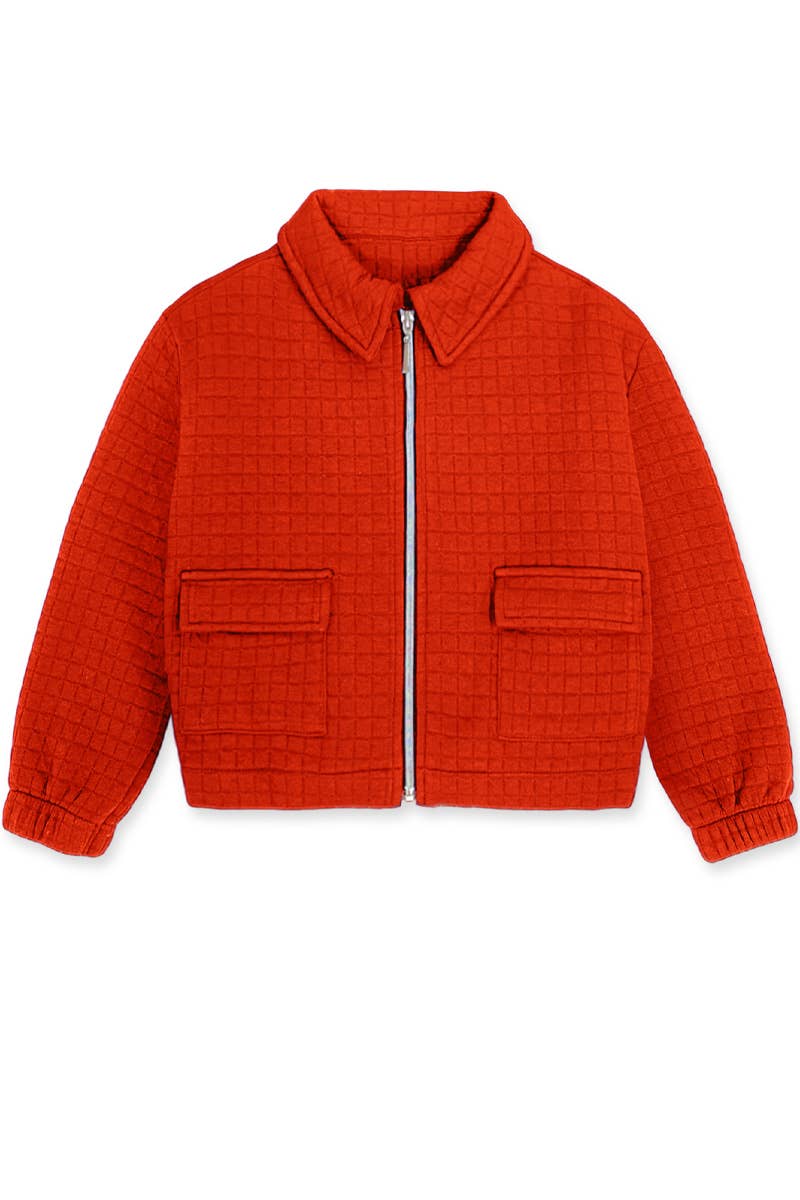 GNJ-Q23-9913B Girl's Jacket Square Puff W/ Full Zip-up