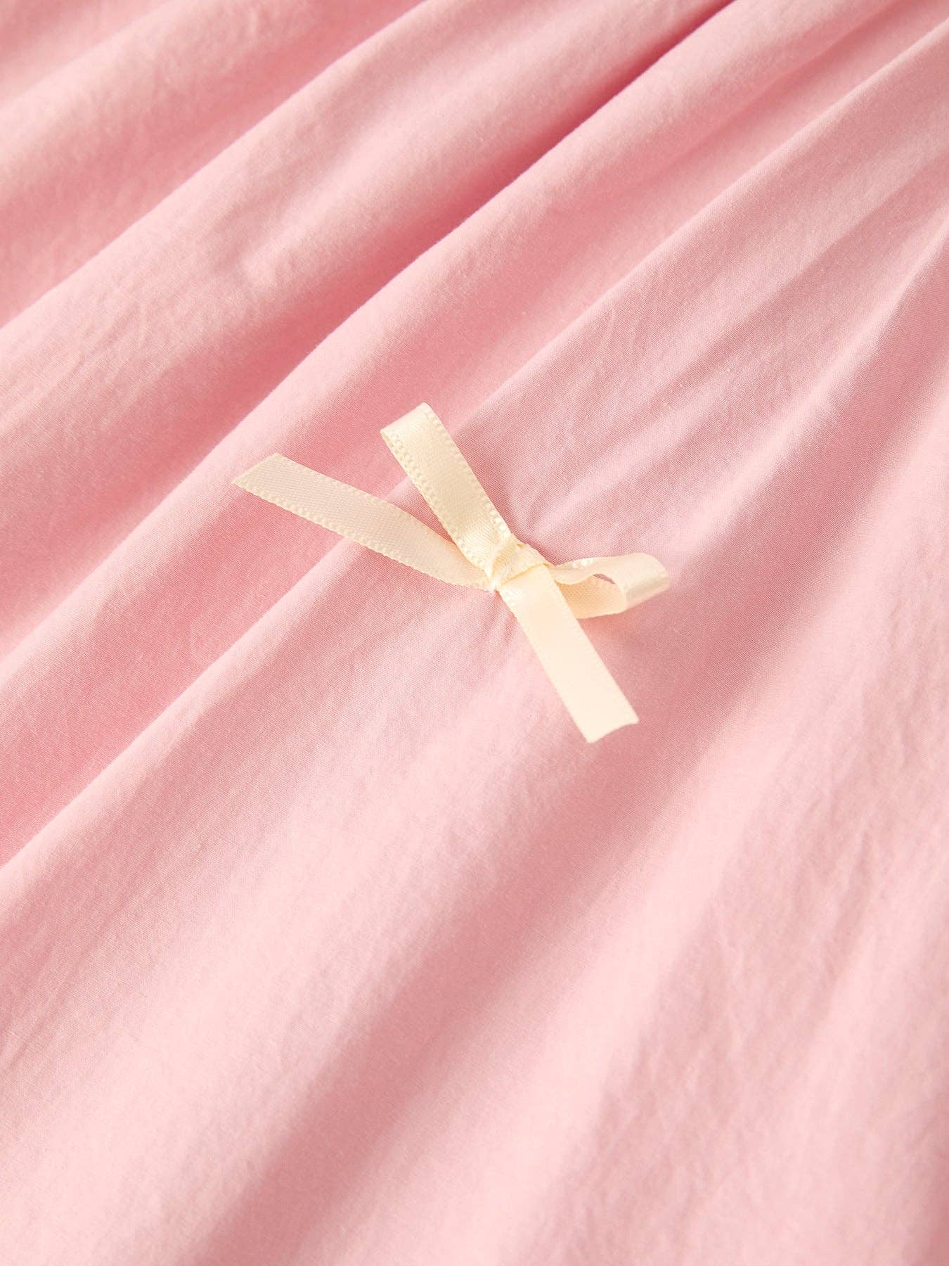 (ETA 3/14/26 Light Pink Puff Sleeve Bow Dress