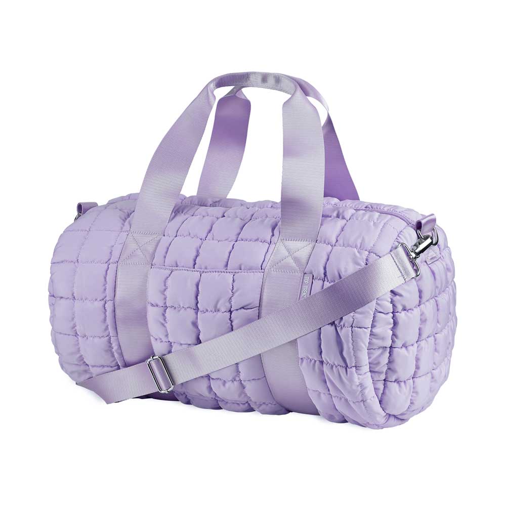 Purple Scrunchie Puffer Duffle Bag